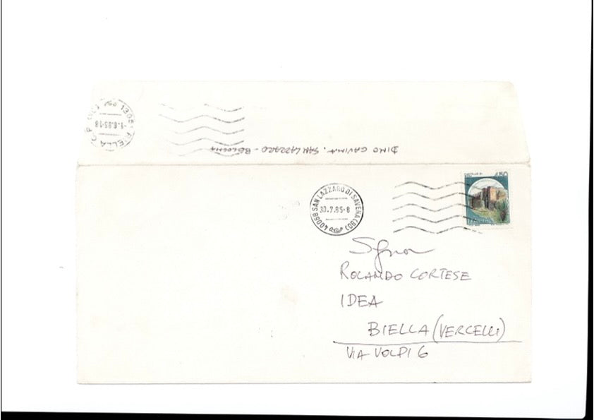 Lettera originale di Dino Gavina a Rolando Cortese, 1985