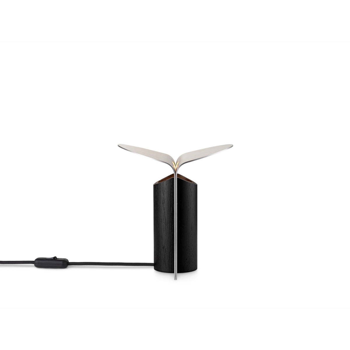 Profilo lampada RF200 Petal, rovere nero e alluminio, design ad ali