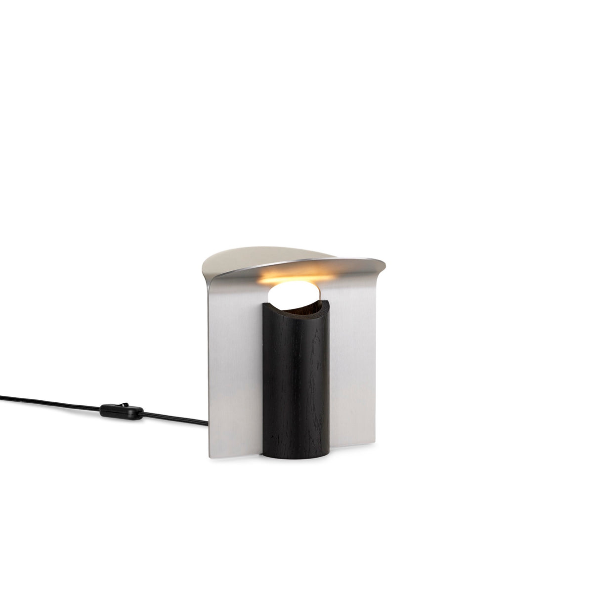 Lampada RF200 Petal, rovere nero e alluminio spazzolato